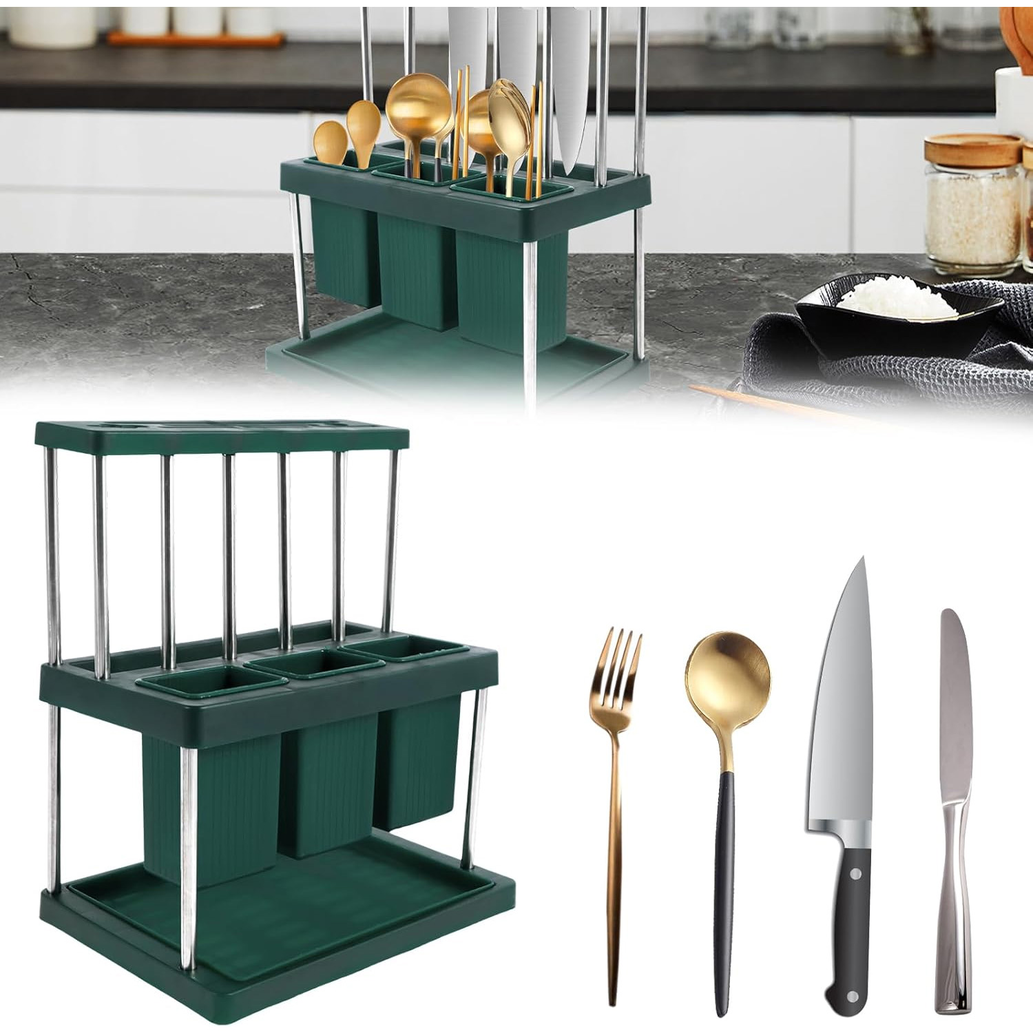 Miniatura 6 de Organizador de Cubiertos Doble Nivel